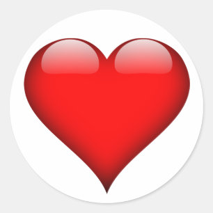 Sticker Rond Red Heart Love