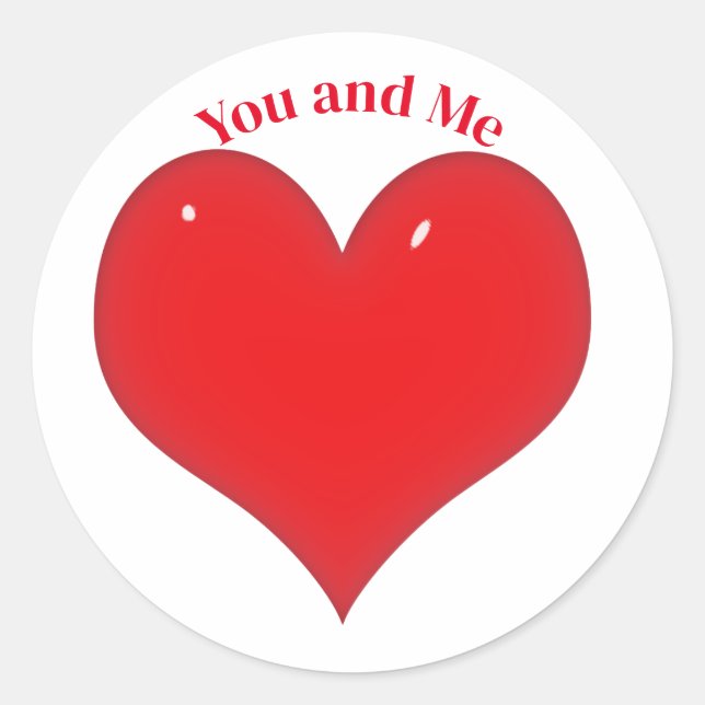 Sticker Rond Red Heart Valentine's Day (Devant)