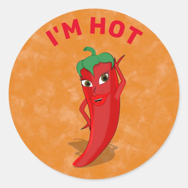 Sticker Rond Red Hot Pepper Diva (Devant)