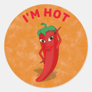 Sticker Rond Red Hot Pepper Diva