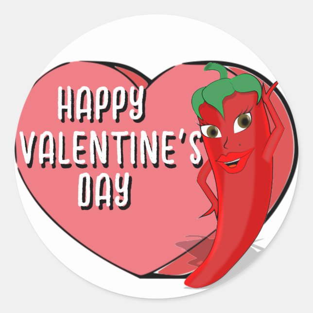Sticker Rond Red Hot Pepper Diva Valentines (Devant)