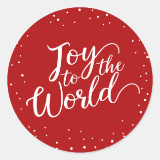 Sticker Rond Red Joy to the World Holiday