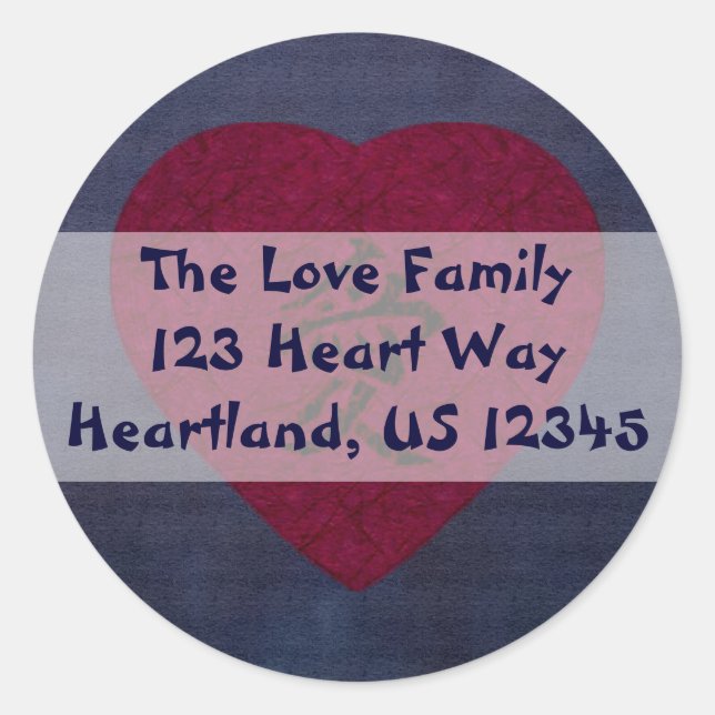 Sticker Rond Red Kanji Love Washi Heart (Devant)