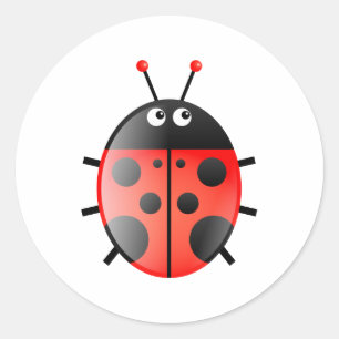 Sticker Rond Red Ladybug