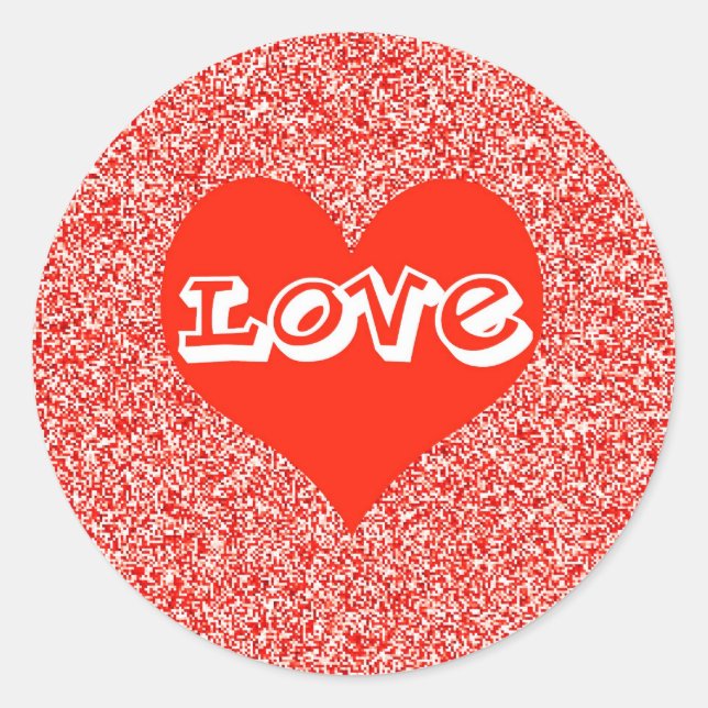 Sticker Rond Red Love Heart Valentine (Devant)