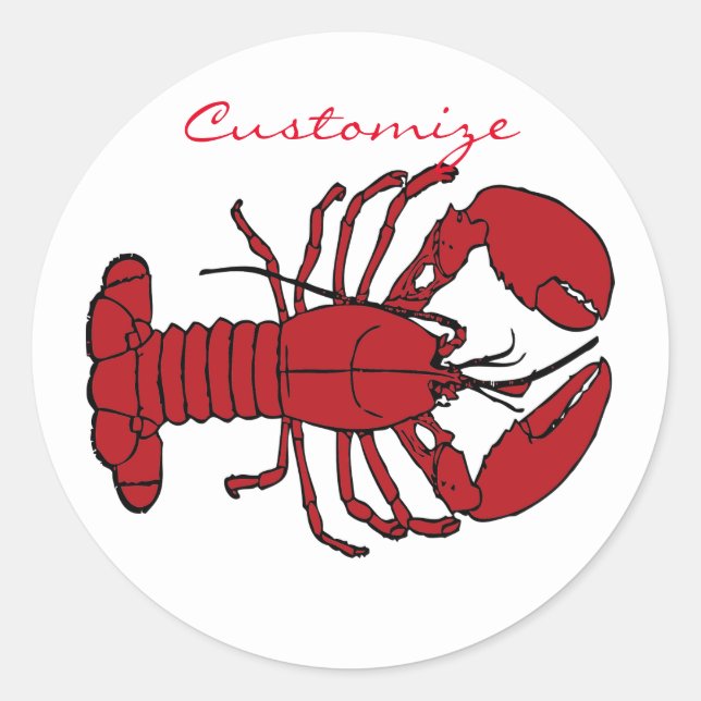 Sticker Rond Red Maine Lobster Thunder_Cove (Devant)