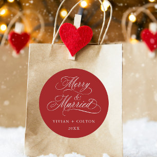 Sticker Rond Red Merry & Marié Nouveaux Mauvais Mains Premier N