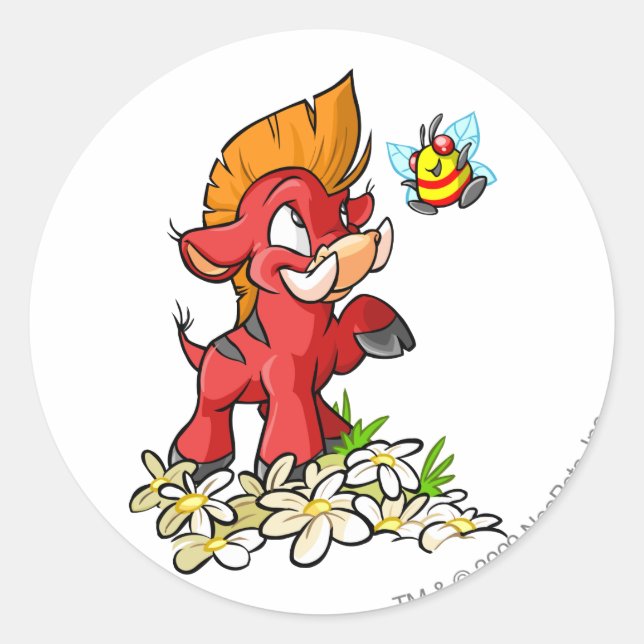 Sticker Rond Red Moehog et Buzz (Devant)