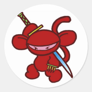 Sticker Rond Red Ninja Claw-Pas De Mots