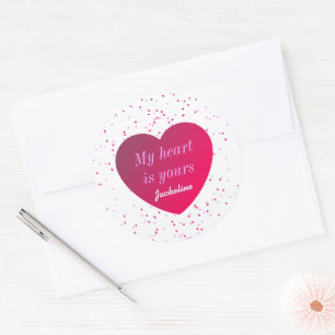 Sticker Rond Red Pink Hearts Jour Vintage des Valentines