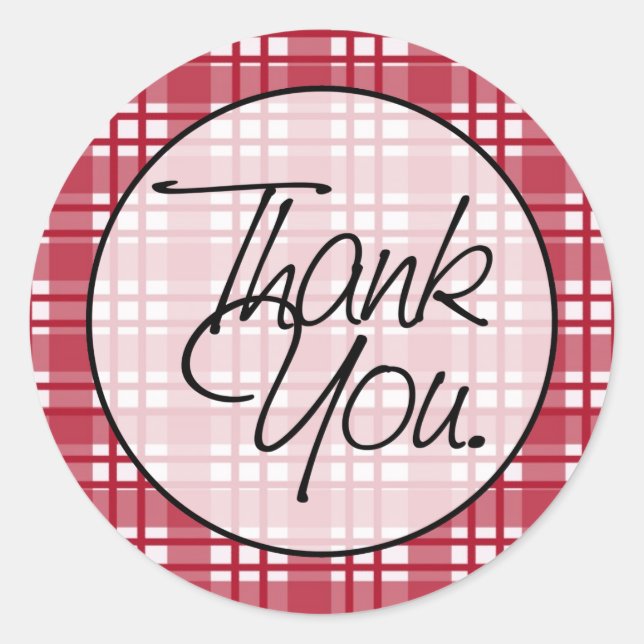 Sticker Rond Red Plaid | MERCI (Devant)