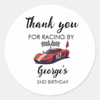 Sticker Rond Red Race Car 2e anniversaire