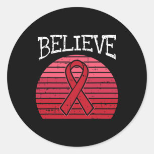 Sticker Rond Red Ribbon HIV Aids Cerveau Aneurysm Stroke Lauréa