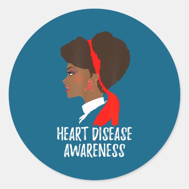 Sticker Rond Red Ribbon Month _ National Heart Disease Awarenes (Devant)