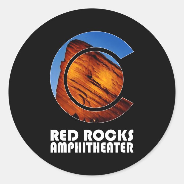 Sticker Rond Red Rocks Amphitheater Morrison Colorado Concerts (Devant)