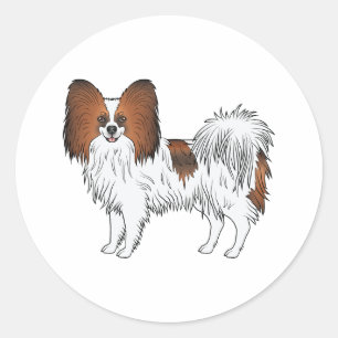 Sticker Rond Red Sable Papillon mignonne Et Joyeux Jouet Race C