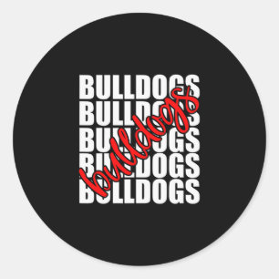 Sticker Rond Red School Sports Fan Team Spirit