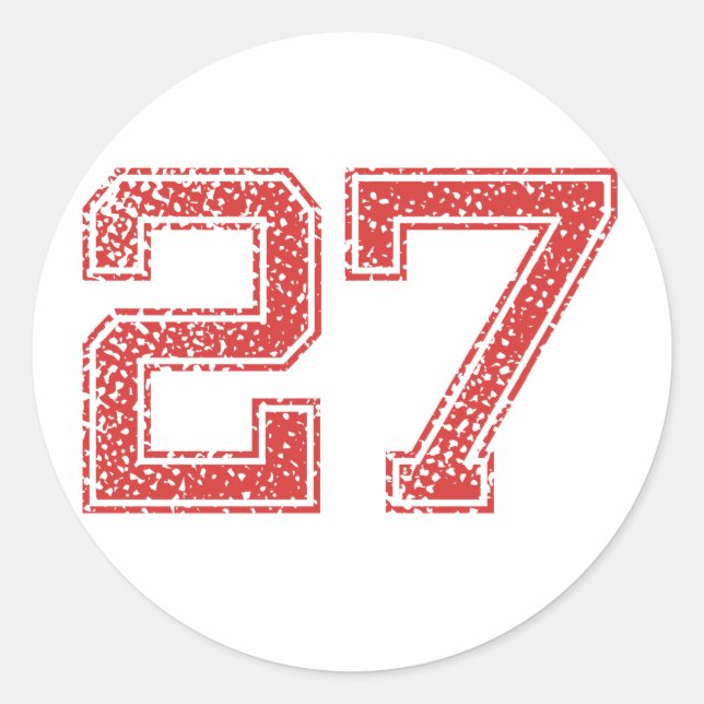 Sticker Rond Red Sports Jerzee Numéro 27 (Devant)
