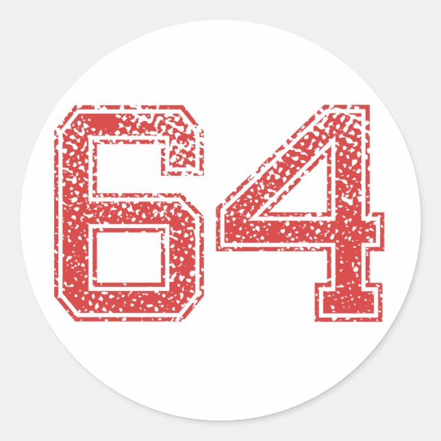 Sticker Rond Red Sports Jerzee Numéro 64 (Devant)