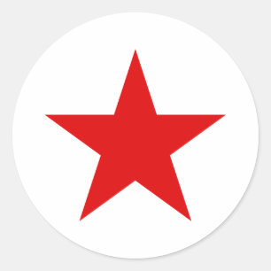Sticker Rond Red Star