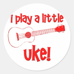 Sticker Rond Red Ukulele