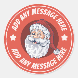 Sticker Rond Red Vintage Classic Père Noël