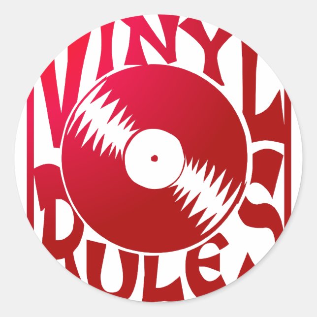 Sticker Rond Red Vinyl Rules, ok ? (Devant)