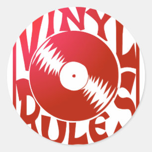 Sticker Rond Red Vinyl Rules, ok ?