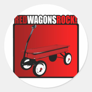 Sticker Rond Red Wagons Rock !