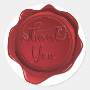 Sticker Rond Red Wax Seal Sweet 16 Soirée de mariage élégante