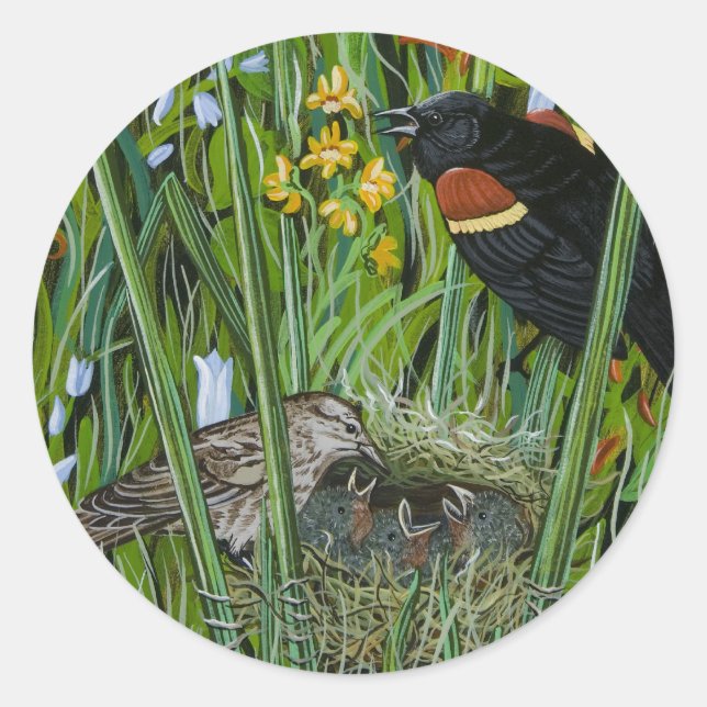 Sticker Rond Red Wing Blackbird (Devant)