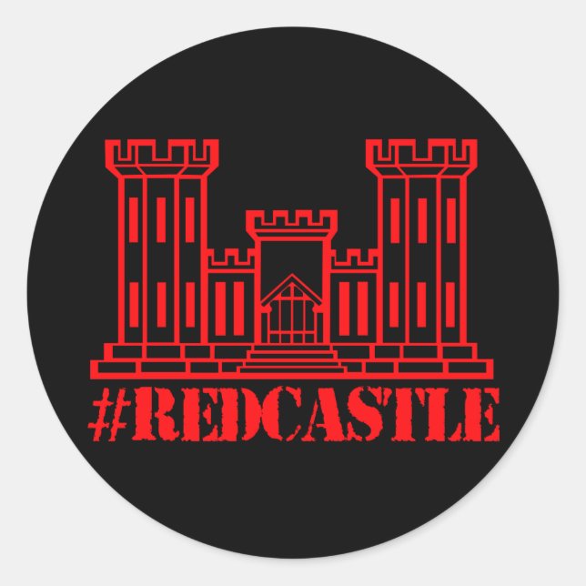 Sticker Rond #Redcastle Ingénieur de combat (Grand Château) (Devant)