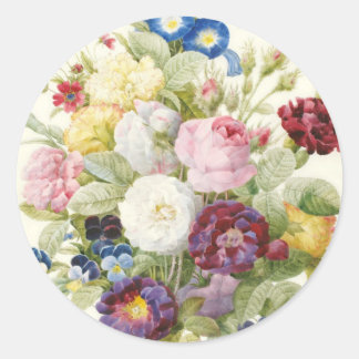 Sticker rond Redoute Bouquet de fleurs