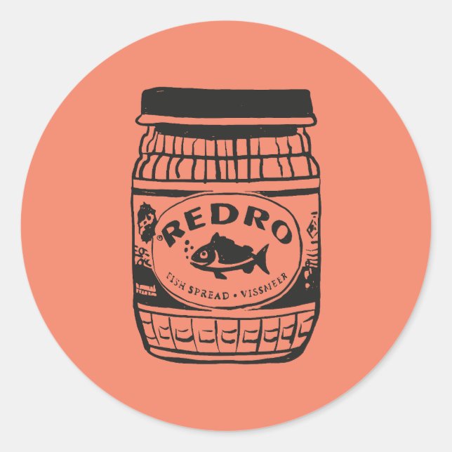 Sticker Rond Redro Fish Paste Illustration Classic Round Sticke (Devant)