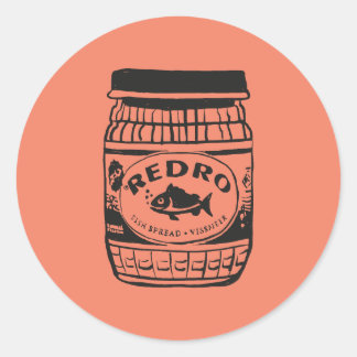 Sticker Rond Redro Fish Paste Illustration Classic Round Sticke
