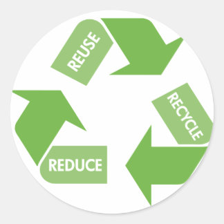 Sticker Rond Réduction de la réutilisation du recyclage vert