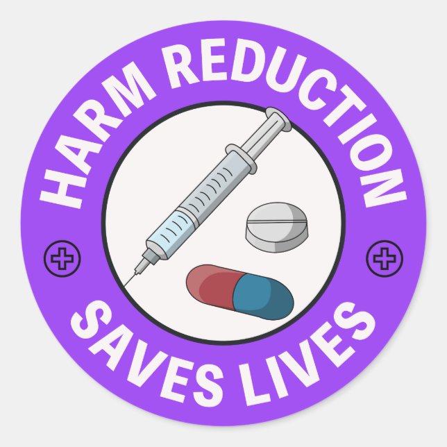 Sticker Rond Réduction des dommages sauve des vies - Test Pro P (Devant)