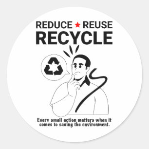 Sticker Rond Réduction, réutilisation, recyclage _ Protection D