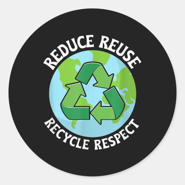 Sticker Rond Réduire la réutilisation de la protection De l'env (Devant)