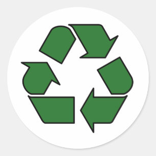 Sticker Rond Réduire la réutilisation du logo Recycle Flèche 3R
