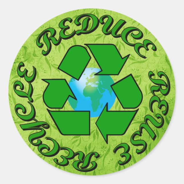 Sticker Rond Réduire la réutilisation du recyclage (Devant)