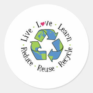 Sticker Rond Réduire la réutilisation du recyclage