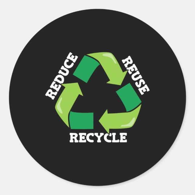 Sticker Rond Réduire la réutilisation Recycle Mère Nature Plaid (Devant)