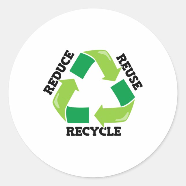 Sticker Rond Réduire la réutilisation Recycle Mère Nature Plaid (Devant)