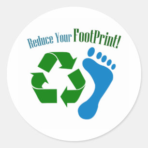 Sticker Rond Réduire votre empreinte
