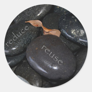 Sticker Rond réduisez les roches de recyle de réutilisation