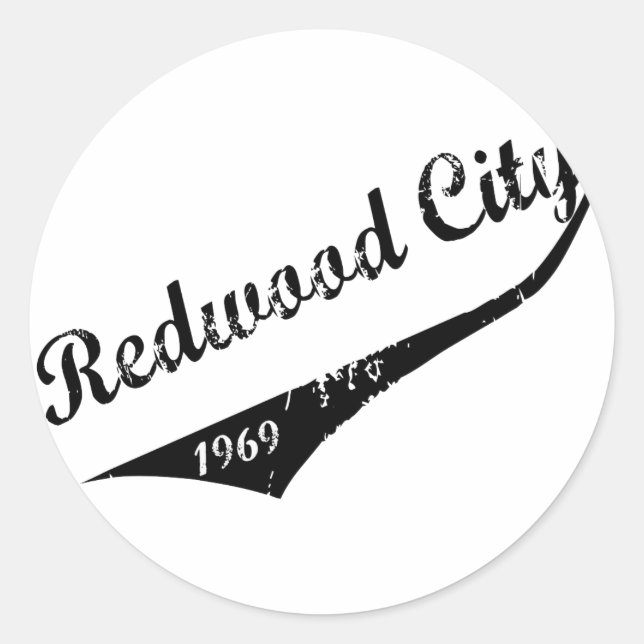 Sticker Rond Redwood City 1969 (Devant)