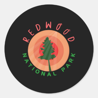 Sticker Rond Redwood National Park California Visitor Tourist