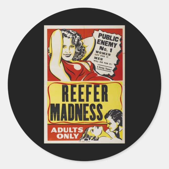 Sticker Rond Reefer folie rétro poster vintage (Devant)