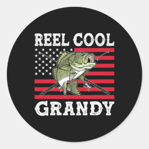 Sticker Rond Reel Cool Grandy 4 juillet Drapeau américain Patri